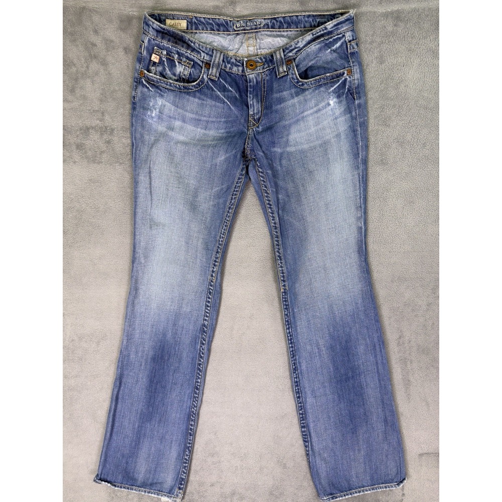 Big Star Jeans Womens 30 X-Long Blue Medium Wash Casey Low Rise Bootcut USA